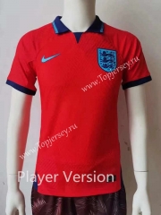 Player Version 2022-2023 England Away Red Thailand Soccer Jersey AAA
