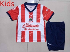 2022-2023 Deportivo Guadalajara Home Red&White Kid/Youth Soccer Unifrom-507