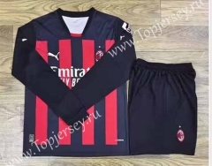 2022-2023 AC Milan Home Red&Black LS Soccer Uniform-709