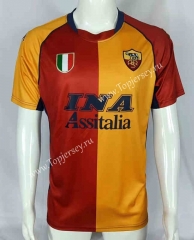 Retro Version 01-02 Roma Red&Yellow Thailand Soccer Jersey AAA-503