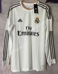 Retro Version 13-14 Real Madrid Home White LS Thailand Soccer Jersey AAA-6590