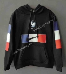 2022-2023 France Black Thailand Soccer Tracksuit Top With Hat-LH