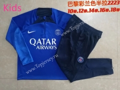 2022-2023 Paris SG Camouflage Blue Kids/Youth Soccer Tracksuit-815