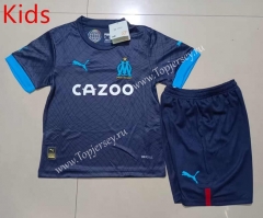 2022-2023 Olympique de Marseille Away Royal Blue Kid/Youth Soccer Uniform-507