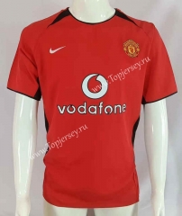 Retro Version 02-04 Manchester United Home Red Thailand Soccer Jersey AAA-503