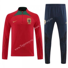 2022-2023 Portugal Red Thailand Soccer Tracksuit-4627