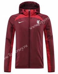2022-2023 Liverpool Maroon Trench Coats With Hat-LH