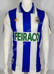 Retro Version 99-00 Deportivo La Coruña Home Blue&White Thailand Soccer Jersey AAA-503