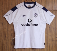 Retro Version 99-00 Manchester United Away White Thailand Soccer Jersey AAA-SL