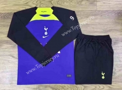 2022-2023 Tottenham Hotspur Away Purple LS Soccer Uniform-709