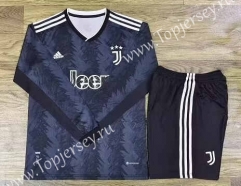 2022-2023 Juventus Away Black LS Soccer Uniform-709