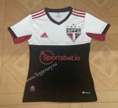 2022-2023 Sao Paulo Futebol 2nd Away Black&White Thailand Women Soccer Jersey AAA-817