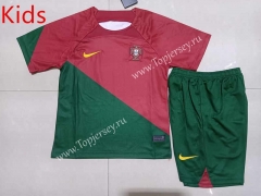 2022-2023 PortugalHome Red&Green Kids/Youth Soccer Uniform-507