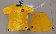 2022-2023 Netherlands Home Yellow Soccer Uniform-718