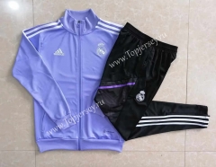 2022-2023 Real Madrid Light Purple Thailand Soccer Jacket Uniform-815