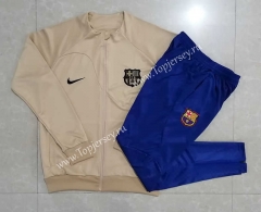 2022-2023 Barcelona Khaki Thailand Soccer Jacket Uniform-815