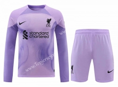 2022-2023 Liverpool Goalkeeper Purple LS Thailand Soccer Uniform-418