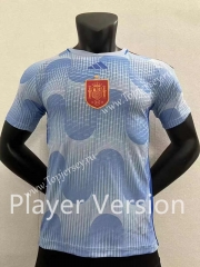 Player Version 2022-2023 World Cup Spain Away Blue Thailand Soccer Jersey AAA-9740