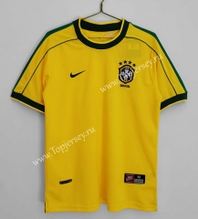 Retro Version 1998 Brazil Home Yellow Thailand Soccer Jersey AAA-C1046