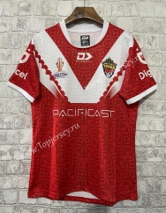 2022-2023 World Cup Tonga Home Red Thailand Rugby Shirt