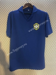 Retro Version 57-62 Brazil Blue Thailand Soccer Jersey AAA-2669