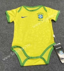 2022-2023 Brazil Home Yellow Baby Soccer Uniform-3066