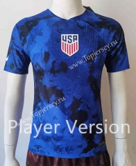 Player Version 2022-2023 World Cup USA Away Blue Thailand Soccer Jersey AAA-807