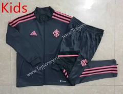 2022-2023 Brazil SC Internacional Dark Gray Kids/Youth Soccer Jacket Uniform-815