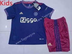 2022-2023 Ajax Away Royal Blue Kid/Youth Soccer Uniform-507