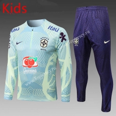 2022-2023 Brazil Green Kids/Youth Soccer Tracksuit-815