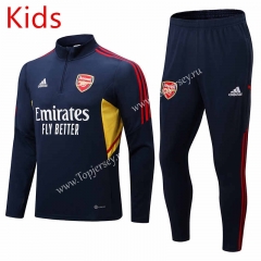 2022-2023 Arsenal Royal Blue Kids/Youth Soccer Tracksuit -411