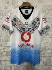 2022-2023 Fiji Home White&Blue Rugby Shirt