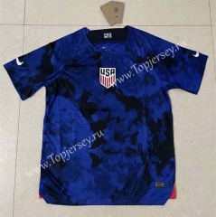 ( S-4XL ) 2022-2023 World Cup USA Away Blue Thailand Soccer Jersey AAA-818