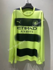 2022-2023 Manchester City 2nd Away Fluorescent Green LS Thailand Soccer Jersey AAA