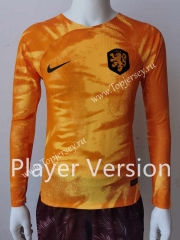 Player Version 2022-2023 Netherlands Home Orange LS Thailand Soccer Jersey AAA-807