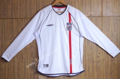 Retro Version 2002 England Home White LS Thailand Soccer Jersey AAA-SL