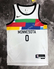 2022-2023 City Edition Minnesota Timberwolves White #0 NBA Jersey-311