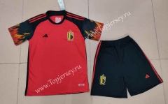 2022-2023 Belgium Home Red Soccer Uniform-718