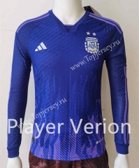 Player Version 2022-2023 Argentina Away Purple LS Thailand Soccer Jersey AAA-807