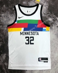 2022-2023 City Edition Minnesota Timberwolves White #32 NBA Jersey-311