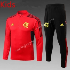 2022-2023 Flamengo Red Kids/Youth Soccer Tracksuit-815