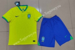 2022-2023 Brazil Home Yellow Soccer Uniform-718