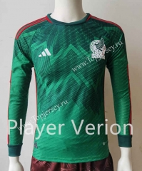 Player Version 2022-2023Mexico Home Green LS Thailand Soccer Jersey AAA-807