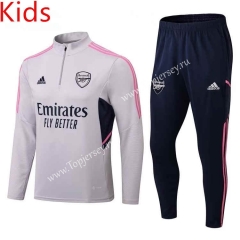 2022-2023 Arsenal Light Gray Kids/Youth Soccer Tracksuit -411