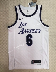 2022-2023 City Edition Los Angeles Lakers White #6 NBA Jersey-311