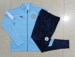 2022-2023 Manchester City Light Blue Thailand Soccer Jacket Uniform-815