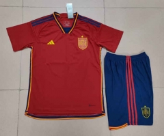 2022-2023 World Cup Spain Home Red Soccer Uniform-718