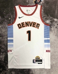 2022-2023 City Edition Denver Nuggets White #1 NBA Jersey-311