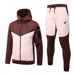 2022-2023 Light Pink&Brown Thailand Soccer Jacket Uniform With Hat-815