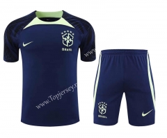 2022-2023 Brazil Royal Blue Thailand Training Soccer Uniform-418